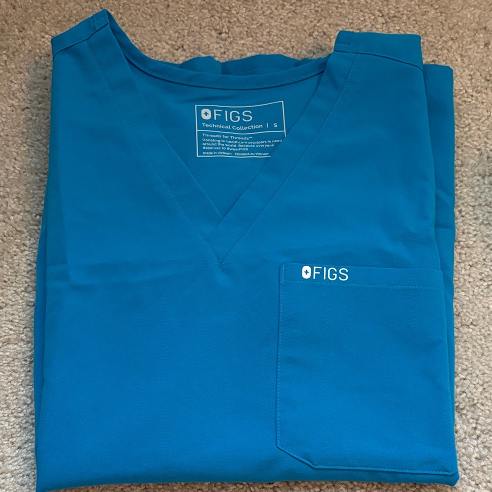 Figs blue Catarina one pocket scrub top